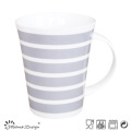 12oz New Bone China Mug com design de DOT e Strip